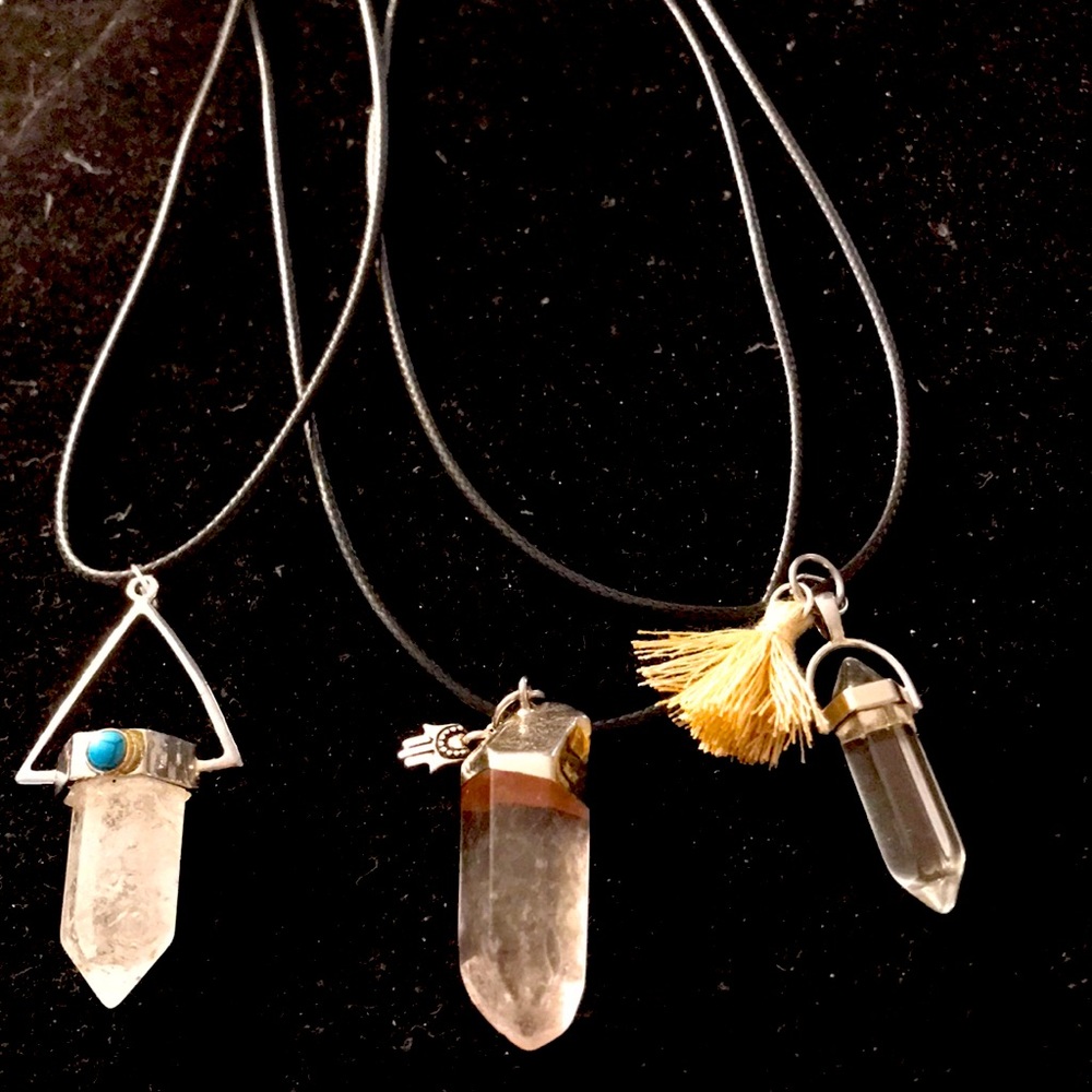 Set of two crystal necklaces